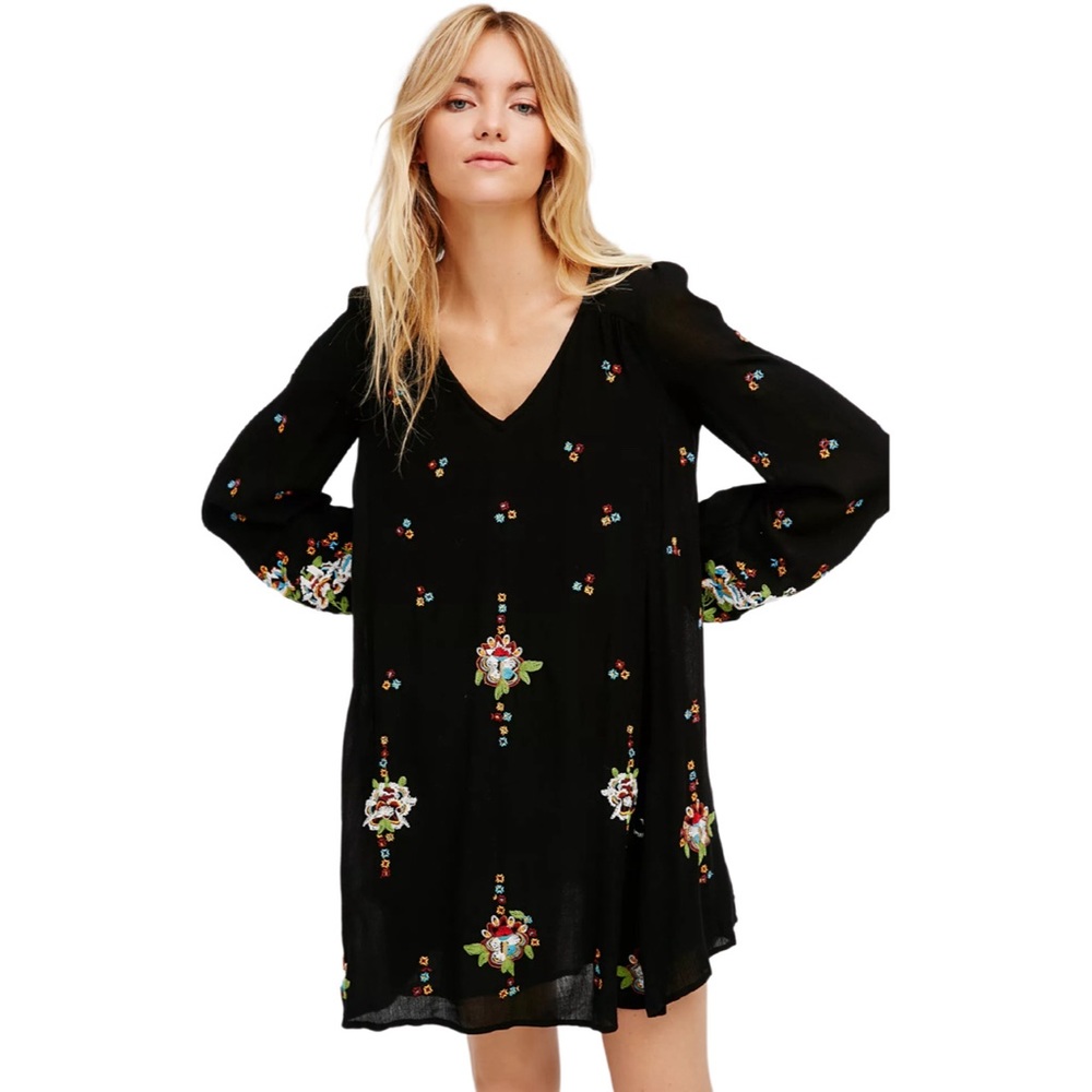 Free People Oxford Embroidered Mini Dress